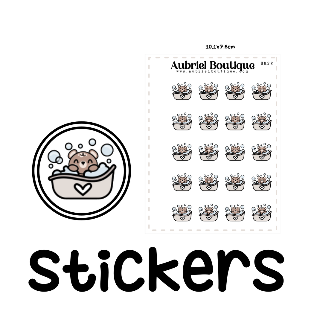BATH TIME, planner stickers — HM22
