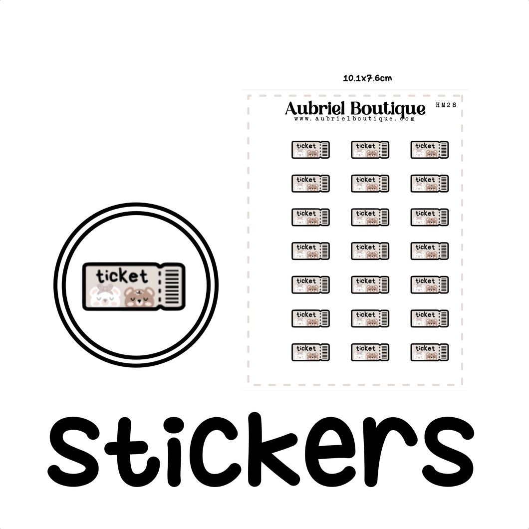 TICKET, planner stickers — HM28