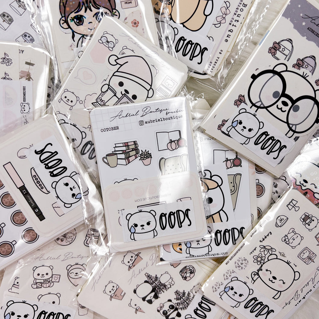OOPS - 10 mini sticker sheets