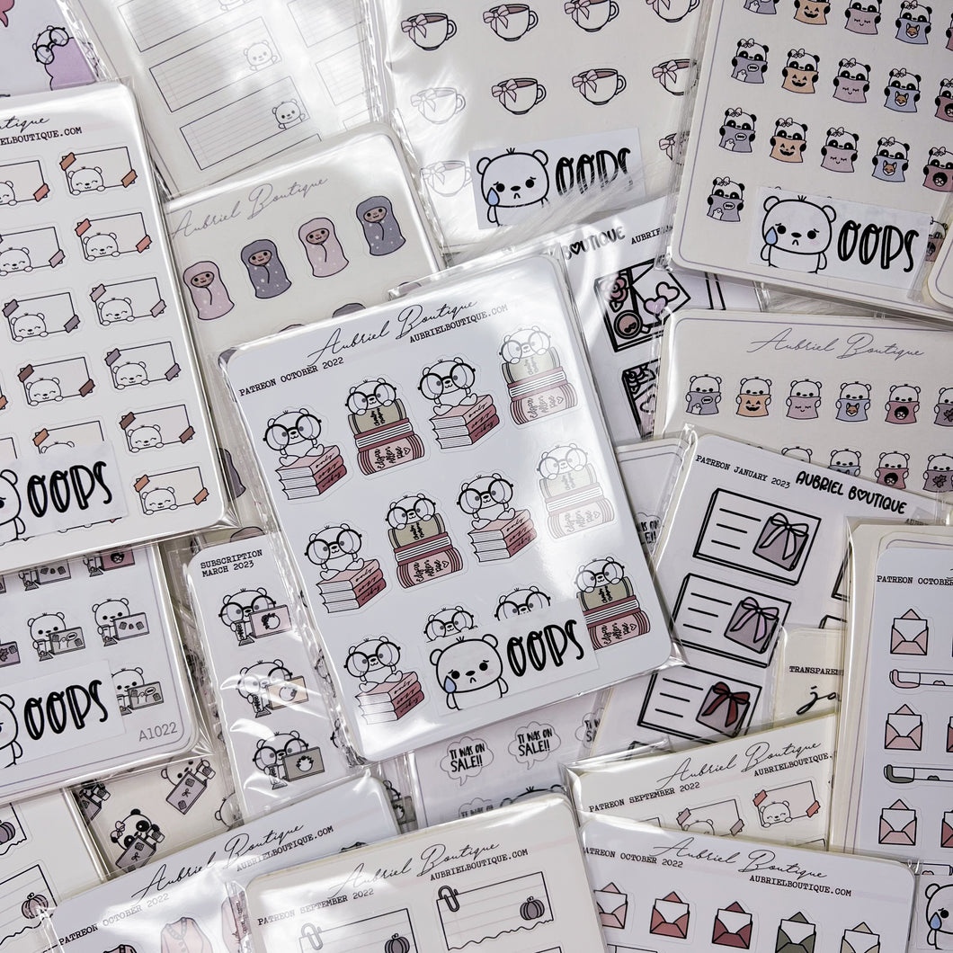 OOPS - 5 standard sticker sheets