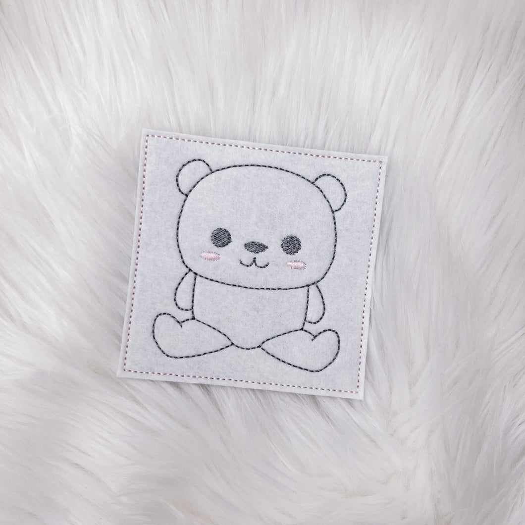 BABY BEAR - embroidery coaster