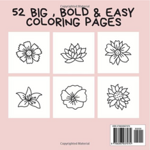 Carica l&#39;immagine nel visualizzatore di Gallery, FLOWERS: Coloring Book for Adults and Kids, Bold and Easy

