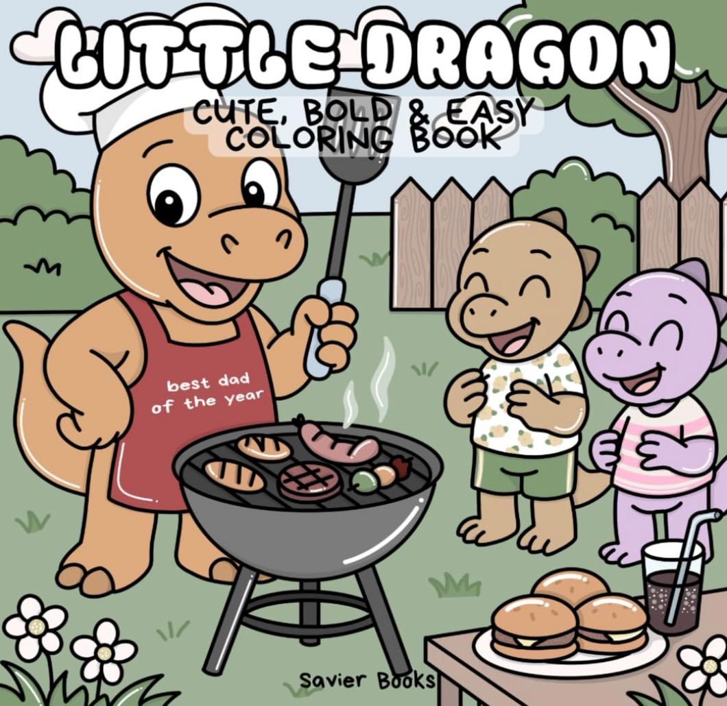 LITTLE DRAGON: Cute, Bold and Easy Coloring Book for Adults and Teens: Little Dragon: Cute, Bold and Easy Coloring Book