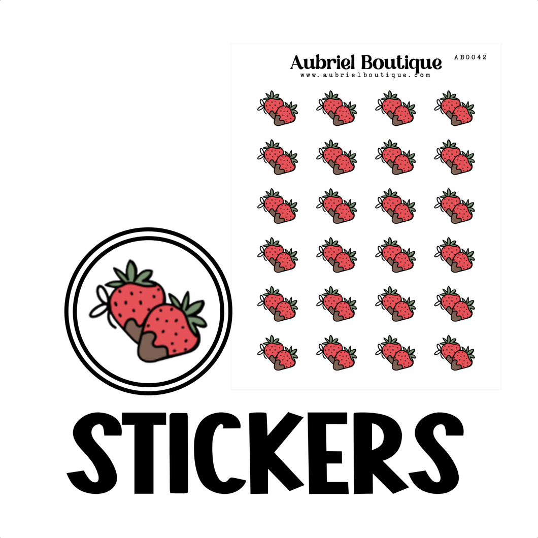 STRAWBERRY, planner stickers — AB0042