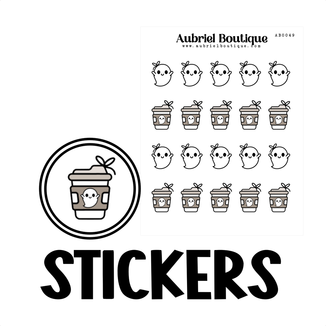 COFFEE GHOST, planner stickers — AB0049