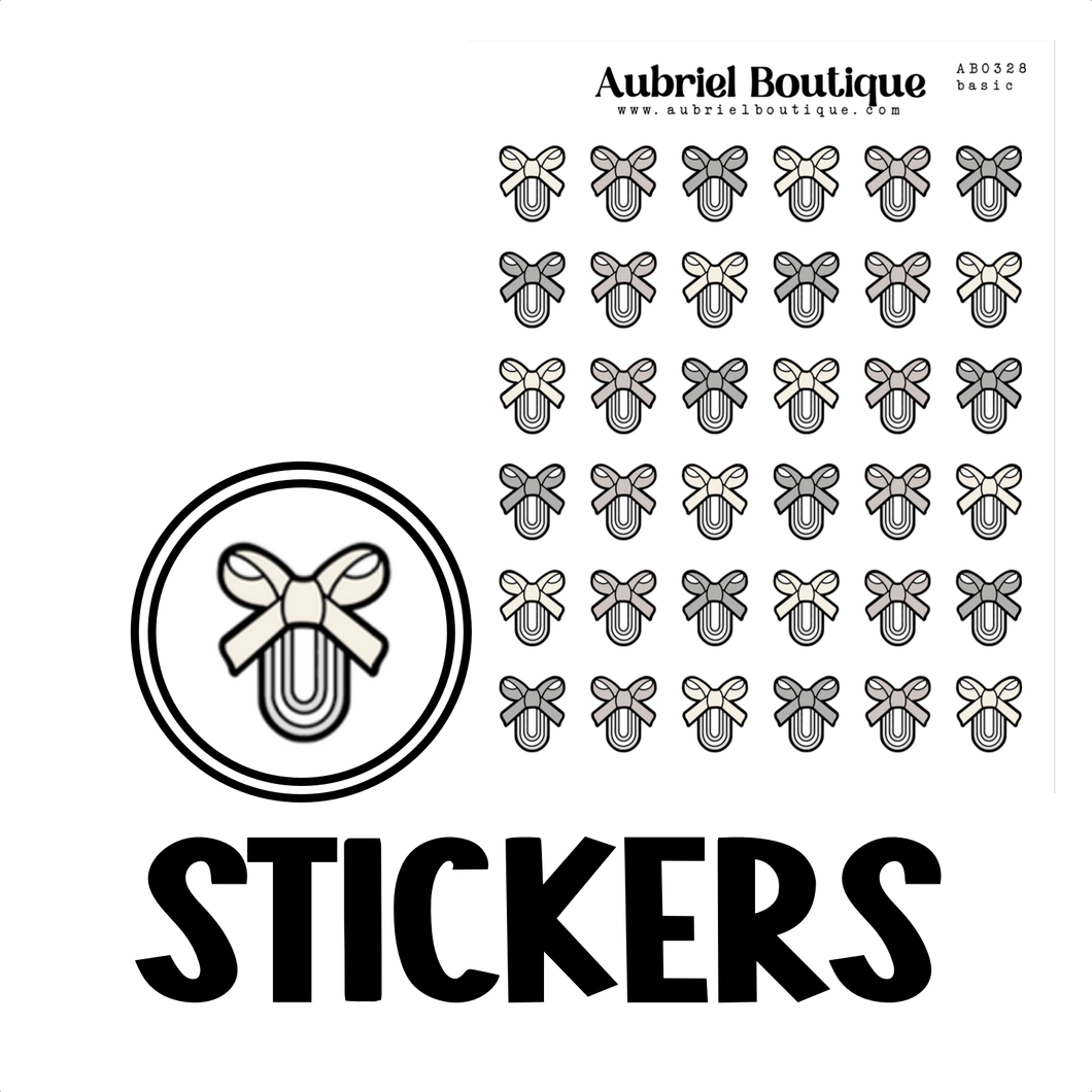 BOW PAPERCLIP, planner stickers — AB0328