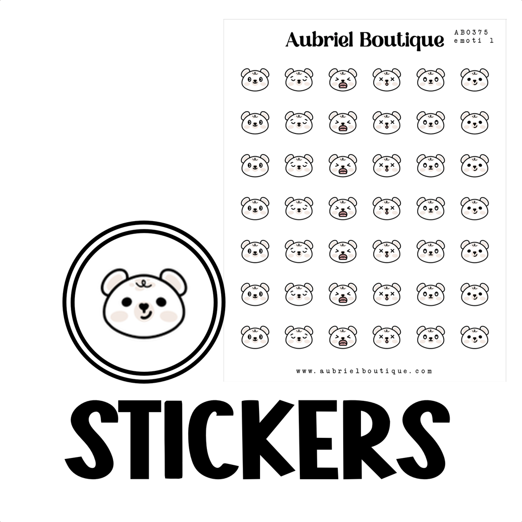 BABY BEAR - EMOTI 1, planner stickers — AB0375