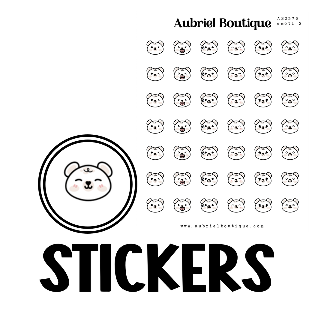 BABY BEAR - EMOTI 2, planner stickers — AB0376