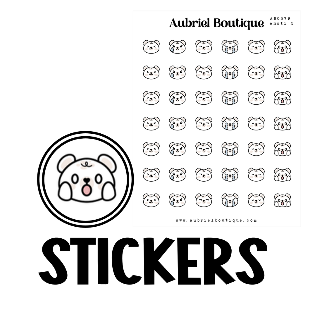 BABY BEAR - EMOTI 5, planner stickers — AB0379