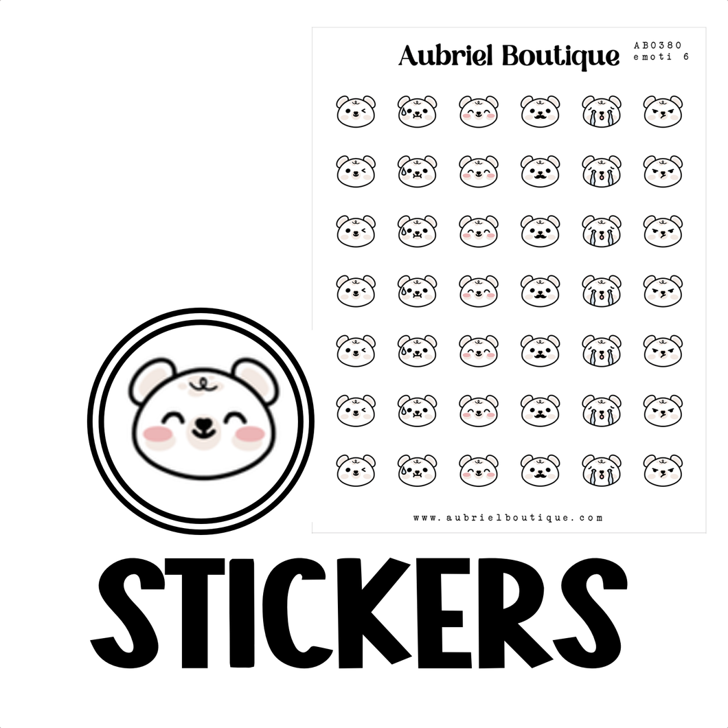 BABY BEAR - EMOTI 6, planner stickers — AB0380