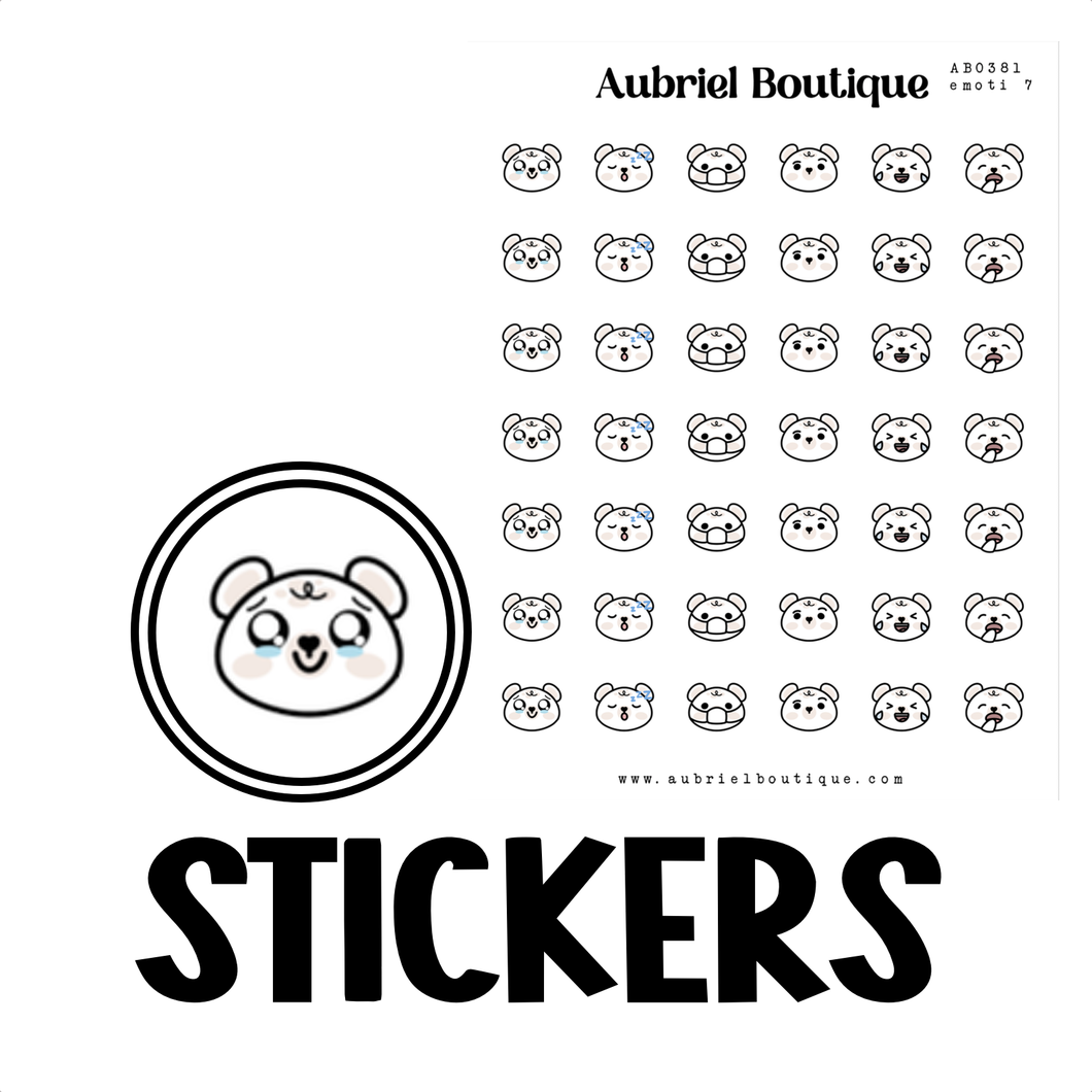 BABY BEAR - EMOTI 7, planner stickers — AB0381