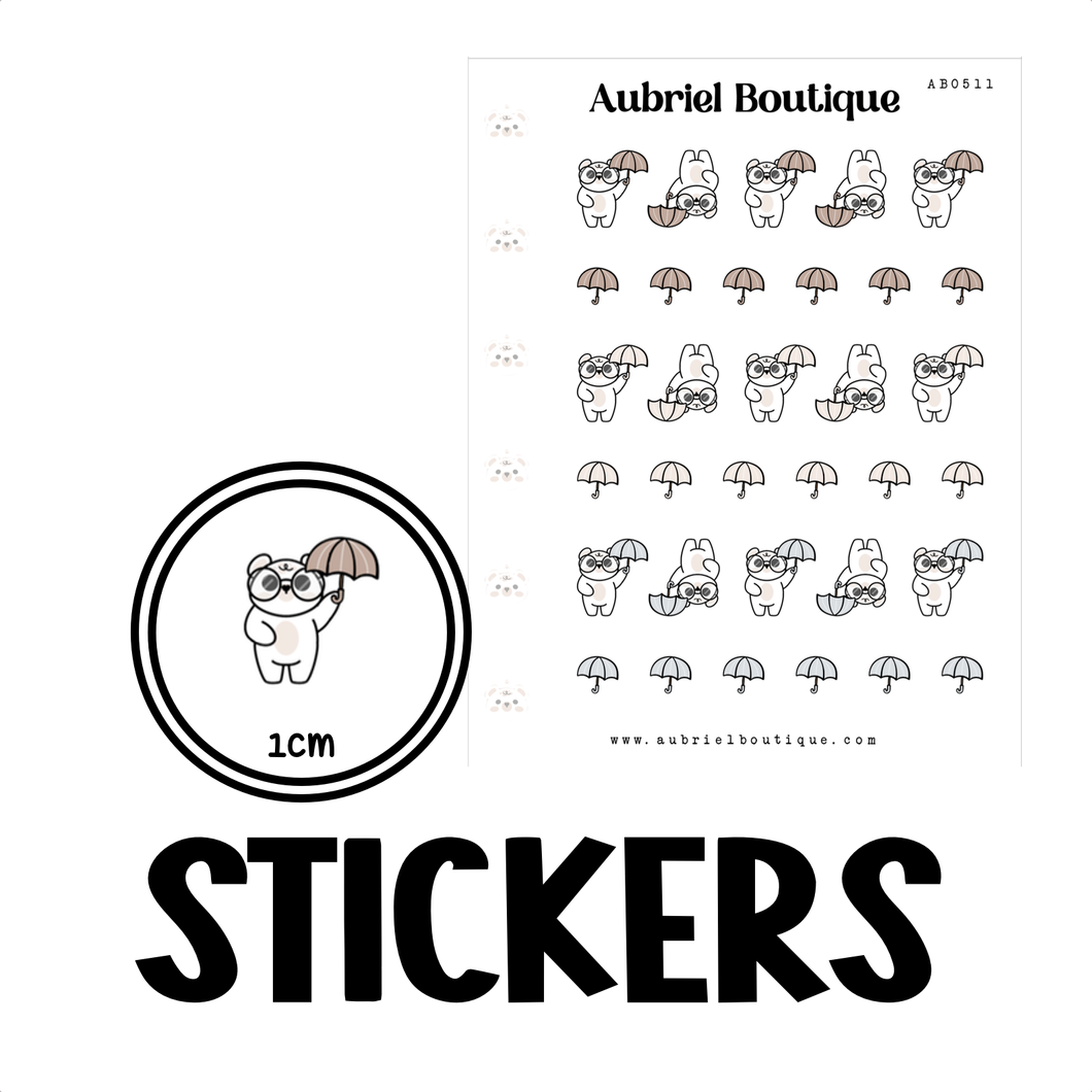 RAINY DAY, planner stickers, tiny — AB0511