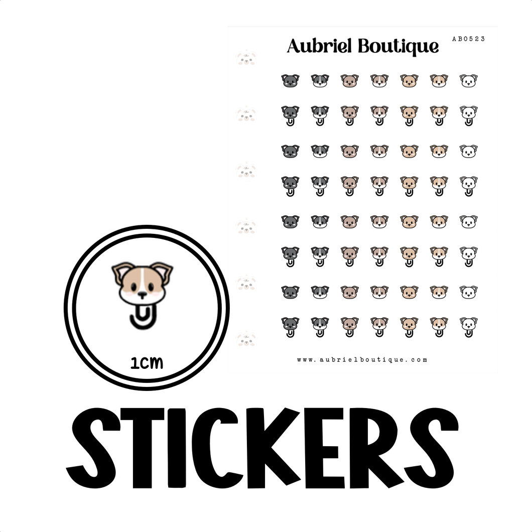 DOGS PAPERCLIP, planner stickers, tiny — AB0523