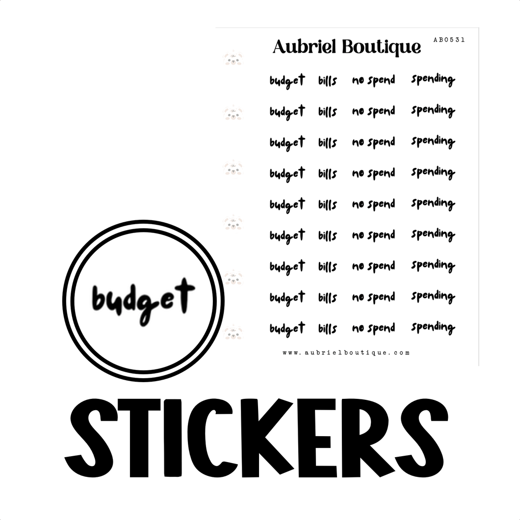 SCRIPT: budget bills no spend spending, planner stickers — AB0531