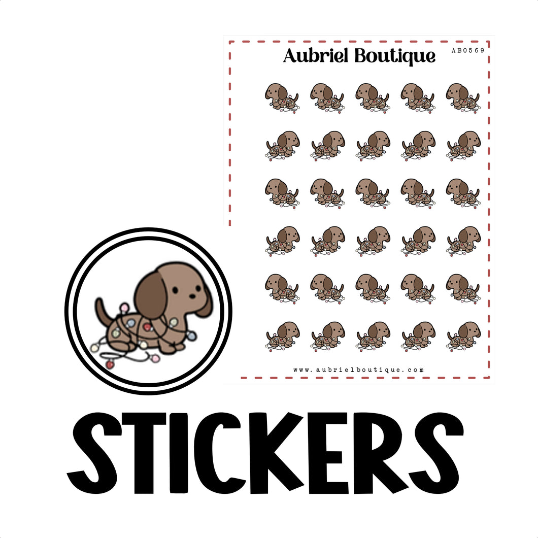 XMAS DOG, planner stickers — AB0569