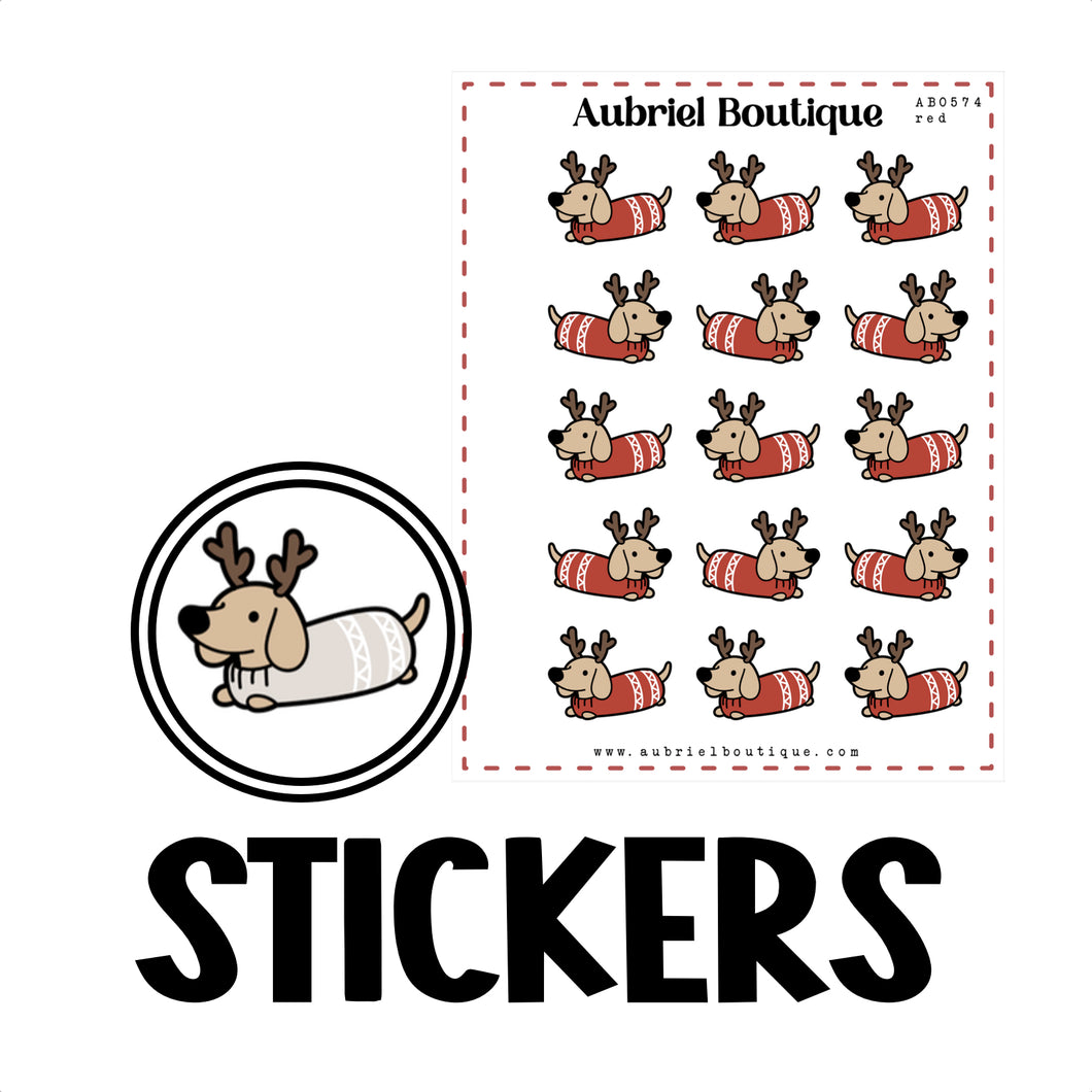 XMAS DOG, planner stickers — AB0574