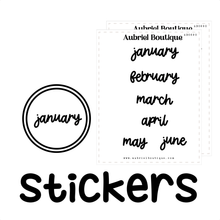 Load image into Gallery viewer, SCRIPT: day of the month, planner stickers — AB0690
