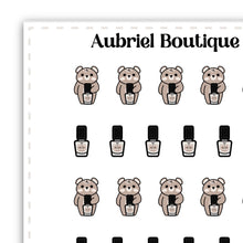Carica l'immagine nel visualizzatore di Gallery, NAILS, bear brown, planner stickers — AB0742
