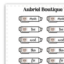 Load image into Gallery viewer, BANNER days of the week, bear brown, planner stickers — AB0782
