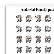Load image into Gallery viewer, GROCERIES, bear brown, planner stickers — AB0798
