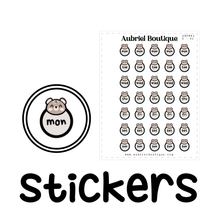 Carica l&#39;immagine nel visualizzatore di Gallery, SCRIPT: days of the week, planner stickers — AB0861
