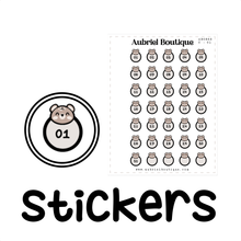Carica l&#39;immagine nel visualizzatore di Gallery, SCRIPT: numbers, planner stickers — AB0862
