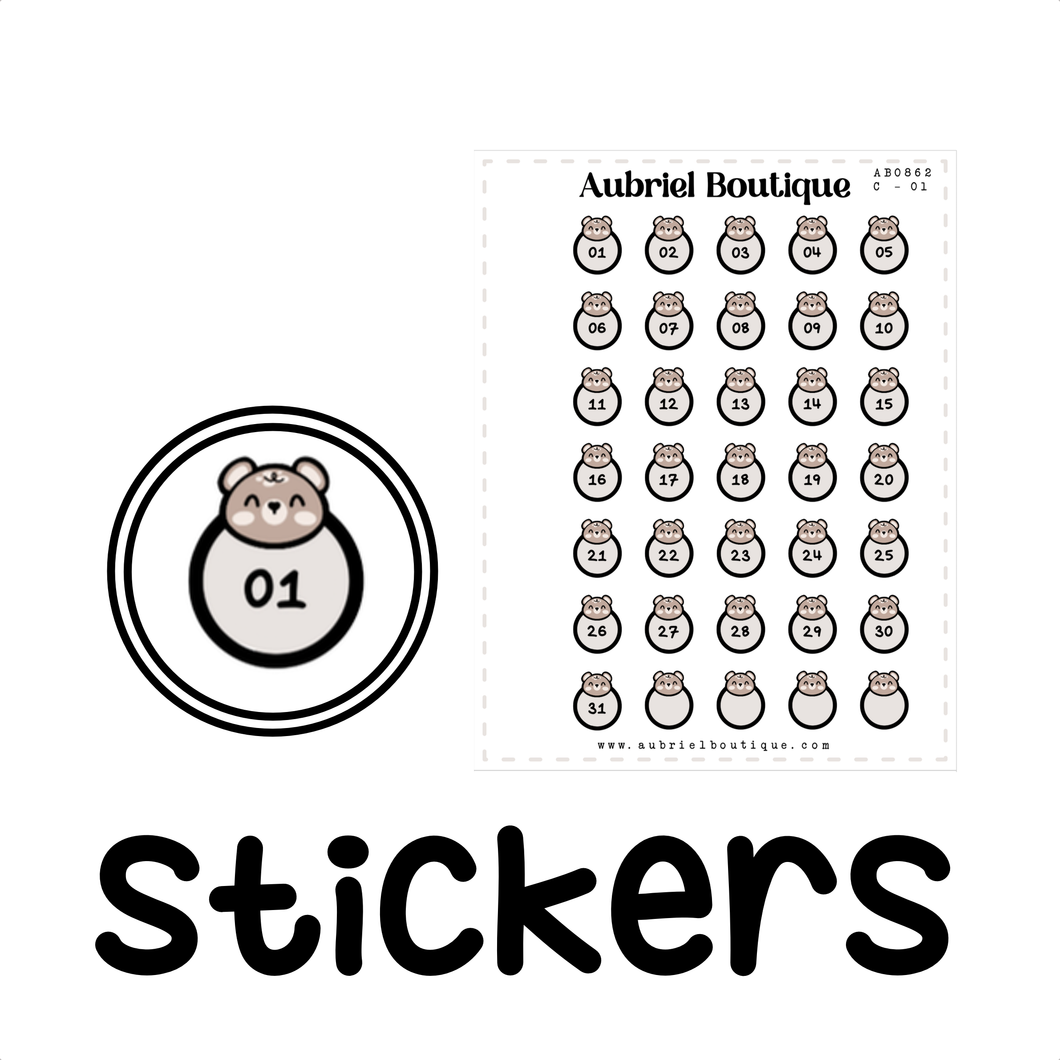 SCRIPT: numbers, planner stickers — AB0862
