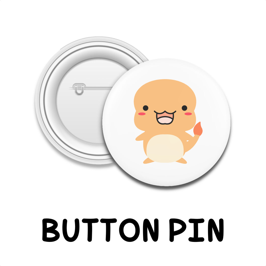 #007 CHARMANDER, pokemon | BUTTON PIN