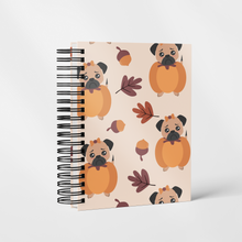 Load image into Gallery viewer, Pug Pumpkin | B6 Notebook
