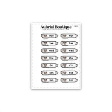 Load image into Gallery viewer, DAYS OF THE WEEK, planner stickers — HM59
