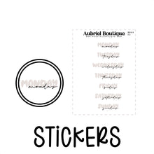 Load image into Gallery viewer, DAYS OF THE WEEK, planner stickers — HM96
