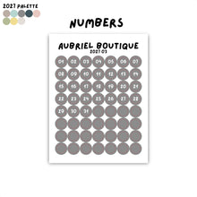 Carica l'immagine nel visualizzatore di Gallery, NUMBERS 0.55CM DOT, 2027 palette, other colors to select
