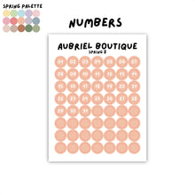 Load image into Gallery viewer, NUMBERS 0.55CM DOT, spring palette, other colors to select
