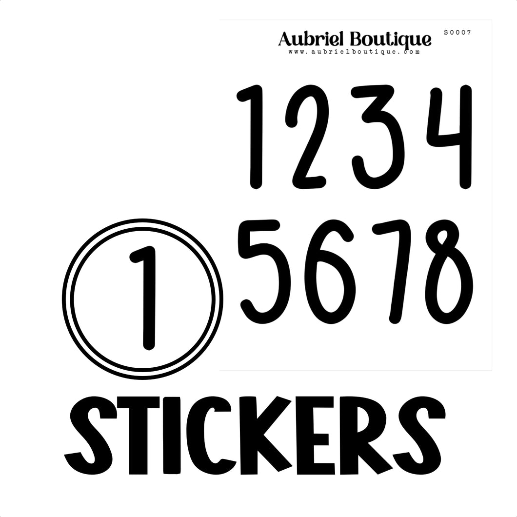 SCRIPT: big numbers 1-31, planner stickers — S0007