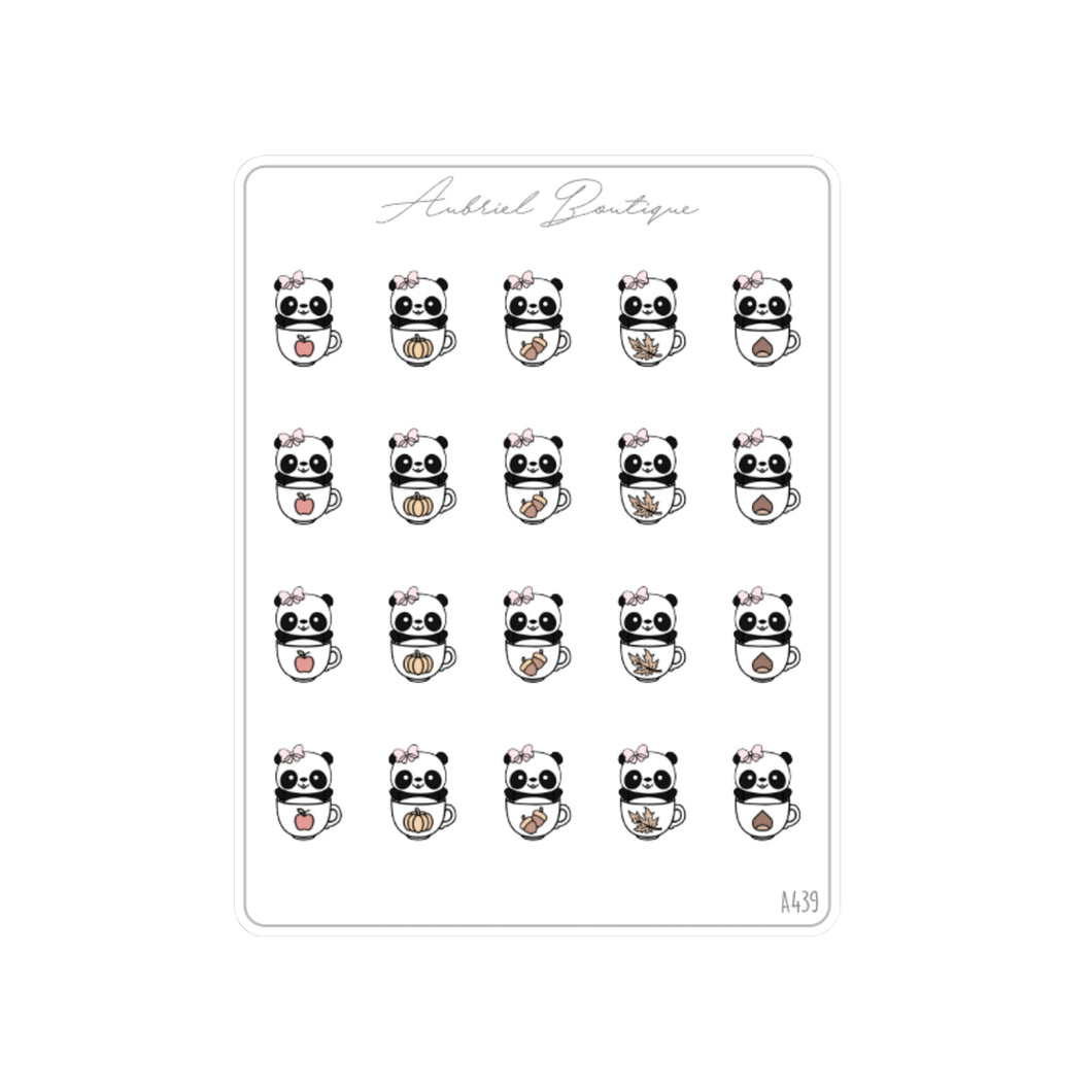 AUTUMN MUG W/ PANDA  — stickers — A439