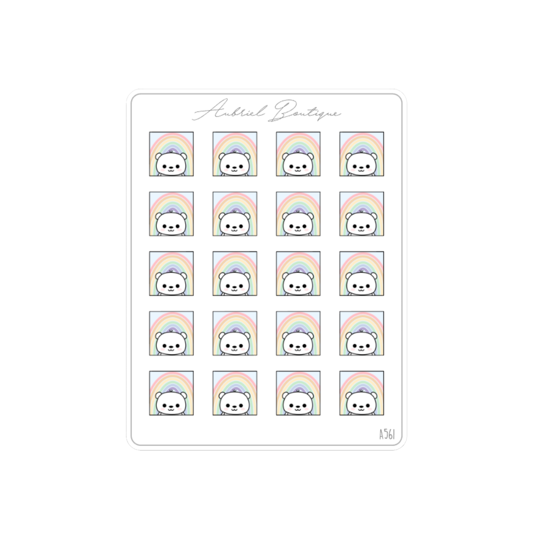 BABY BEAR WEATHER: RAINBOW — stickers — A561