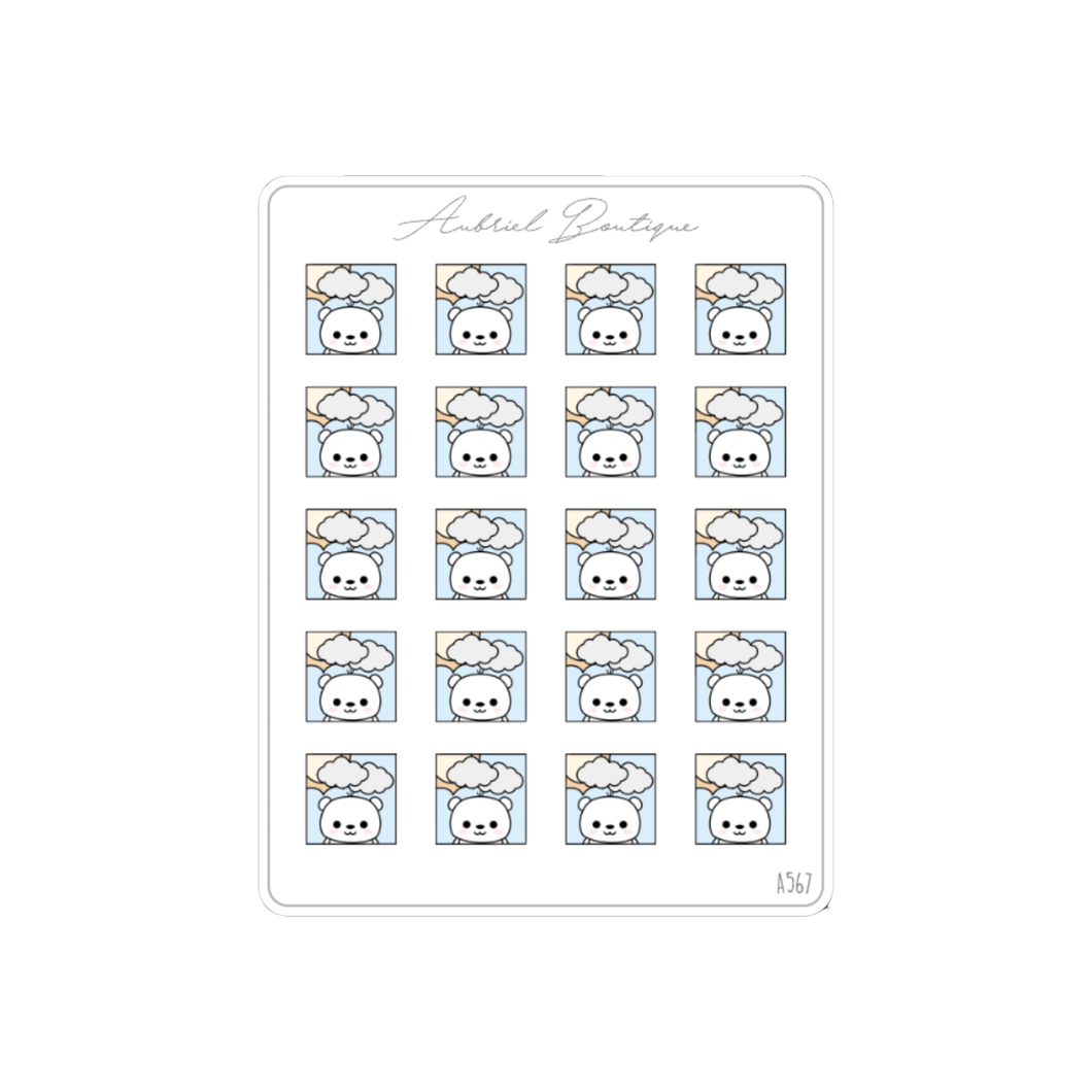 BABY BEAR WEATHER: SLIGHTLY CLOUDY — stickers — A567