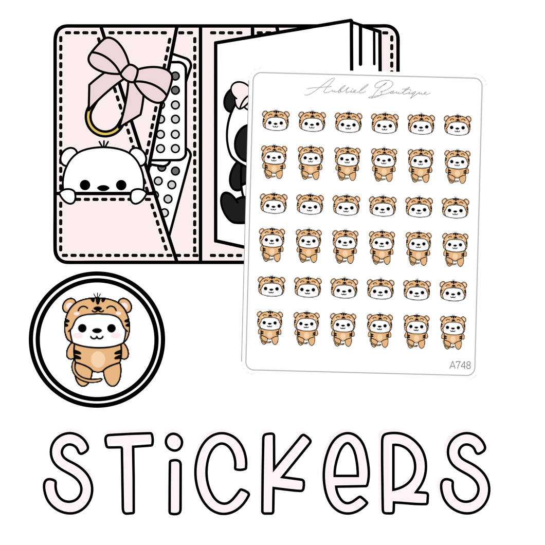 BABY BEAR TIGER — stickers — A748
