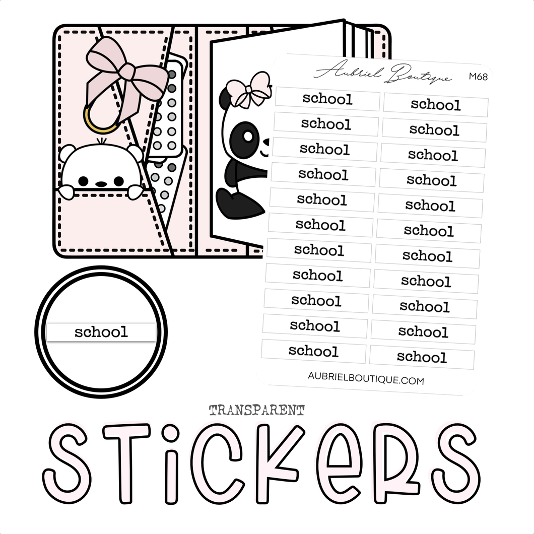 SCHOOL — minimal stickers — M68