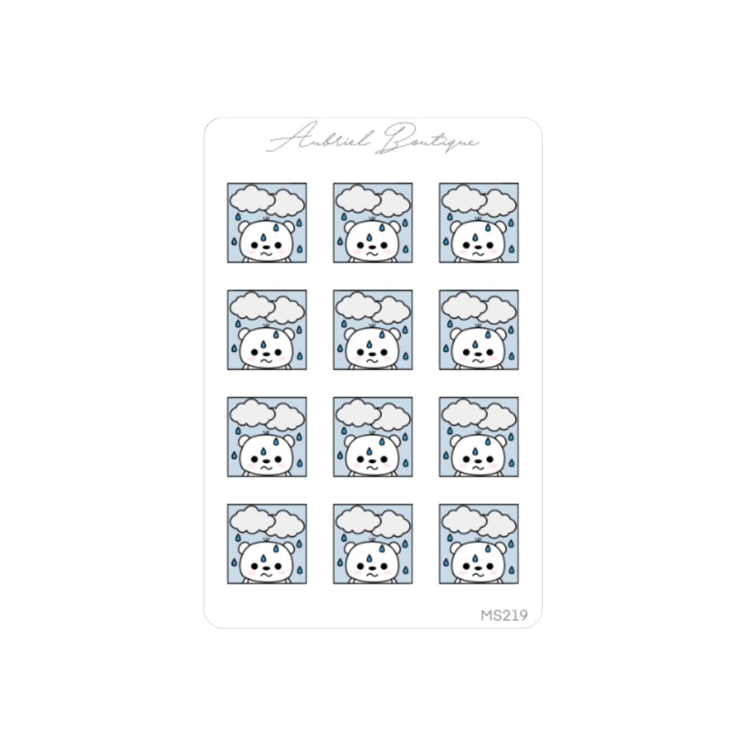 BABY BEAR WEATHER: RAINY, minidee — stickers — MS219
