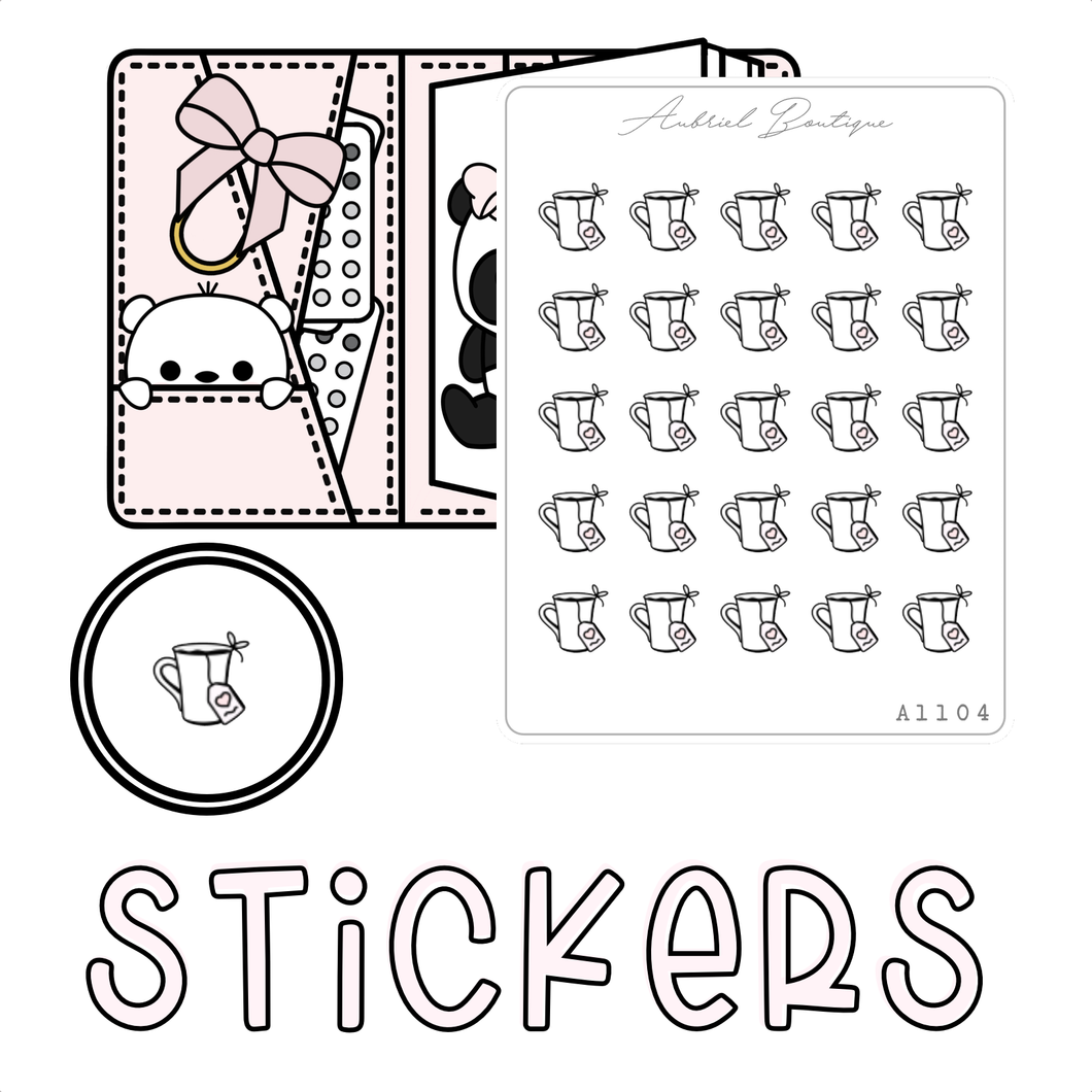 CUP OF TEA — stickers — A1104
