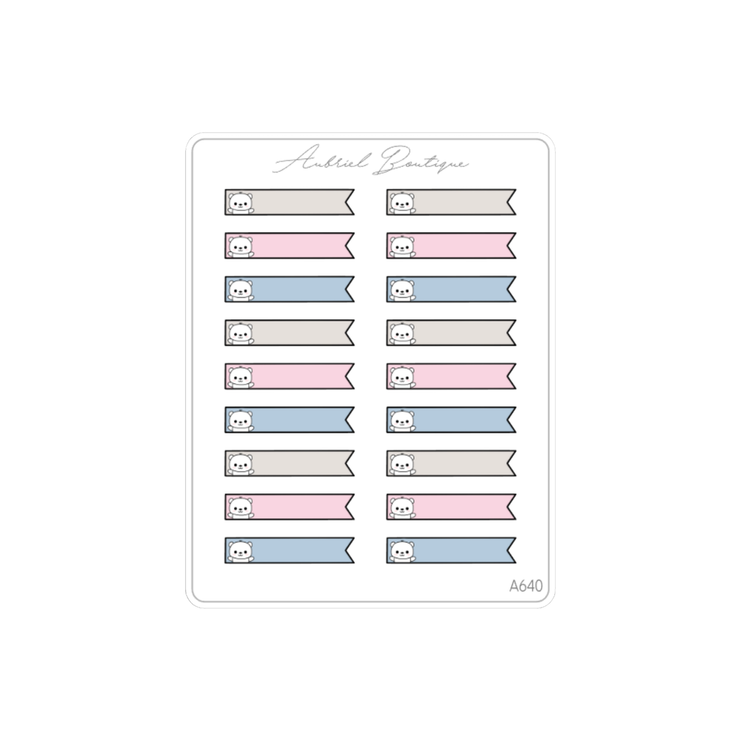 BABY BEAR FLAGS — stickers — A640
