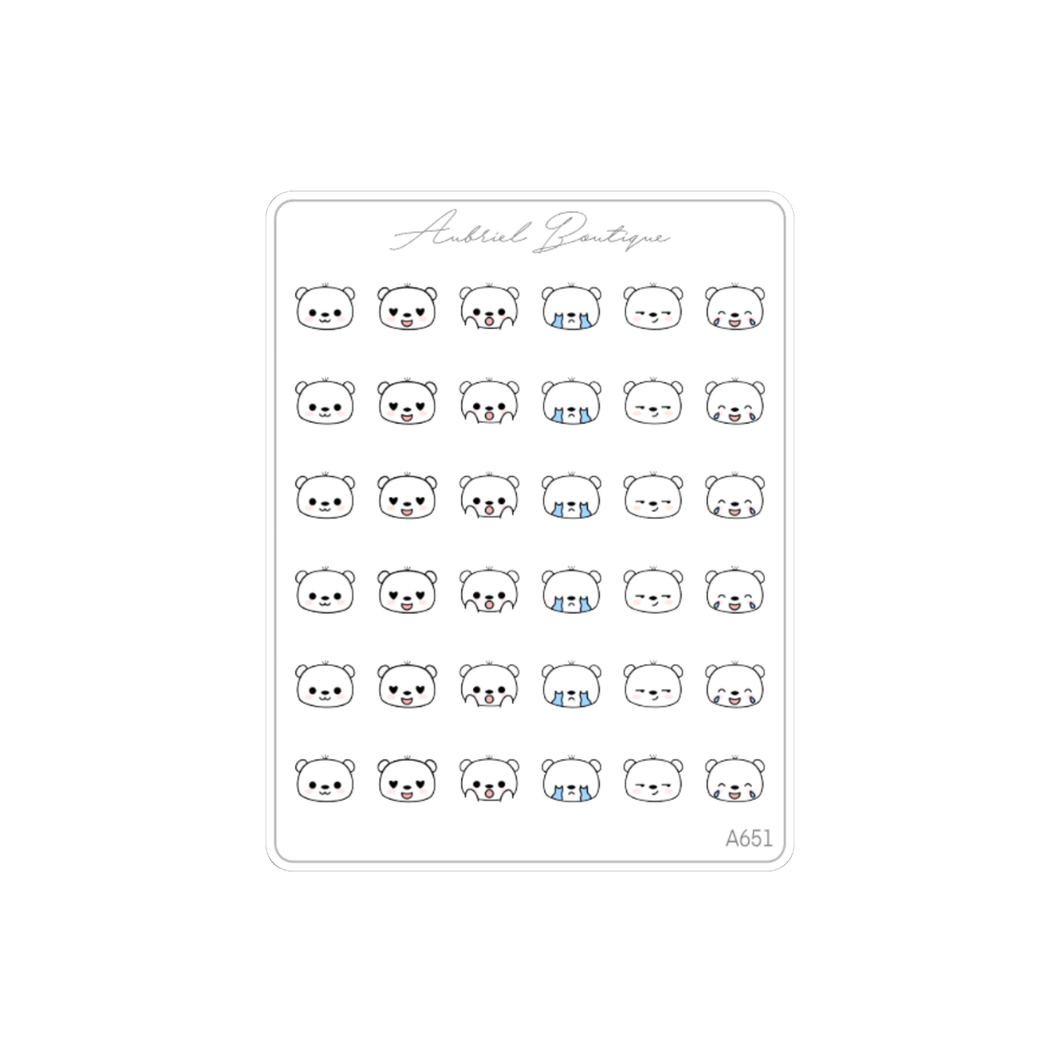 BABY BEAR EMOTI 2 — stickers — A651