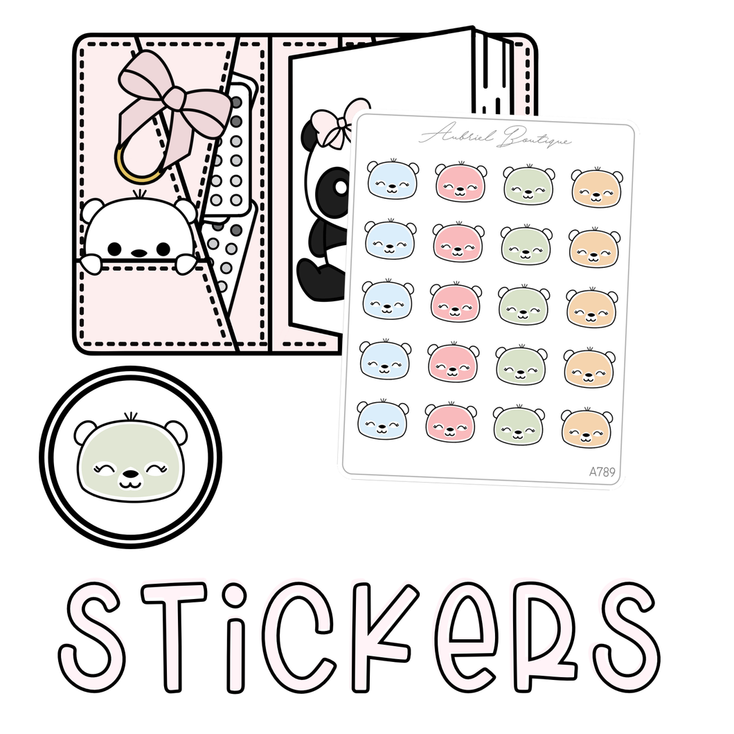 BABY BEAR FACE MASK — stickers — A789
