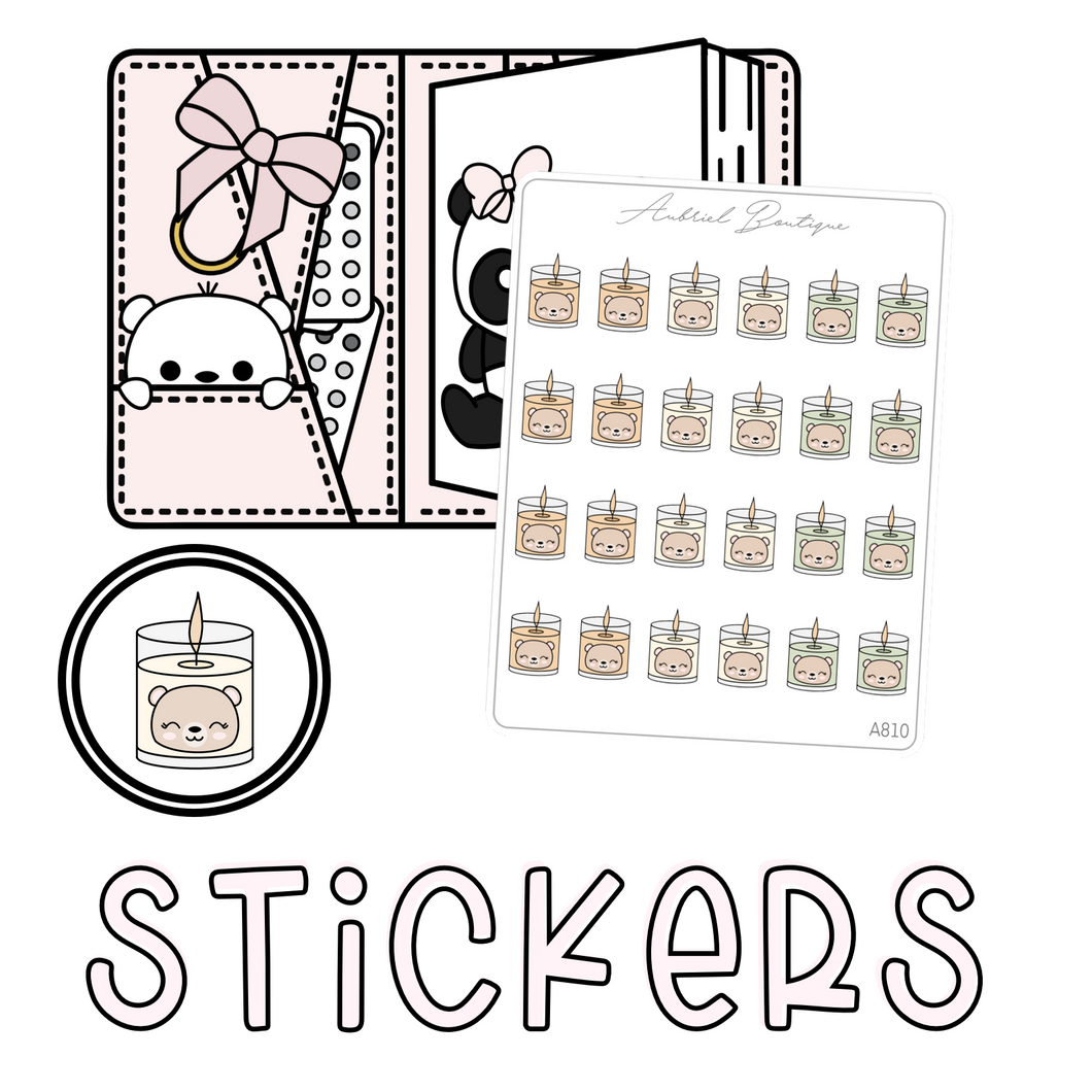 BEAR BROWN CANDLES — stickers — A810