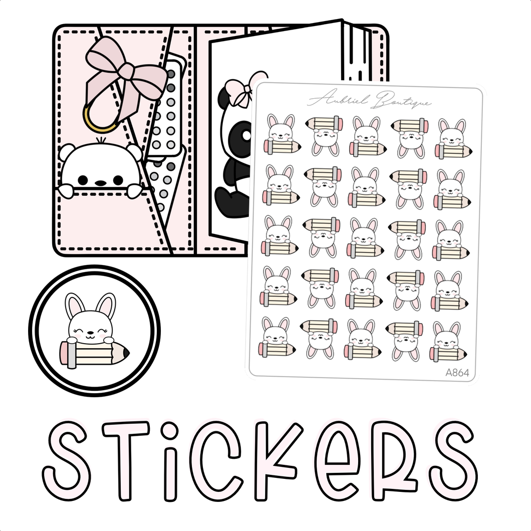 BUNNY SCHOOL — stickers — A864