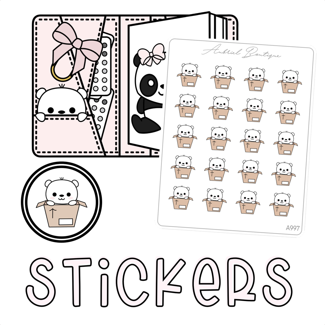 PACKING BABY BEAR — stickers — A997
