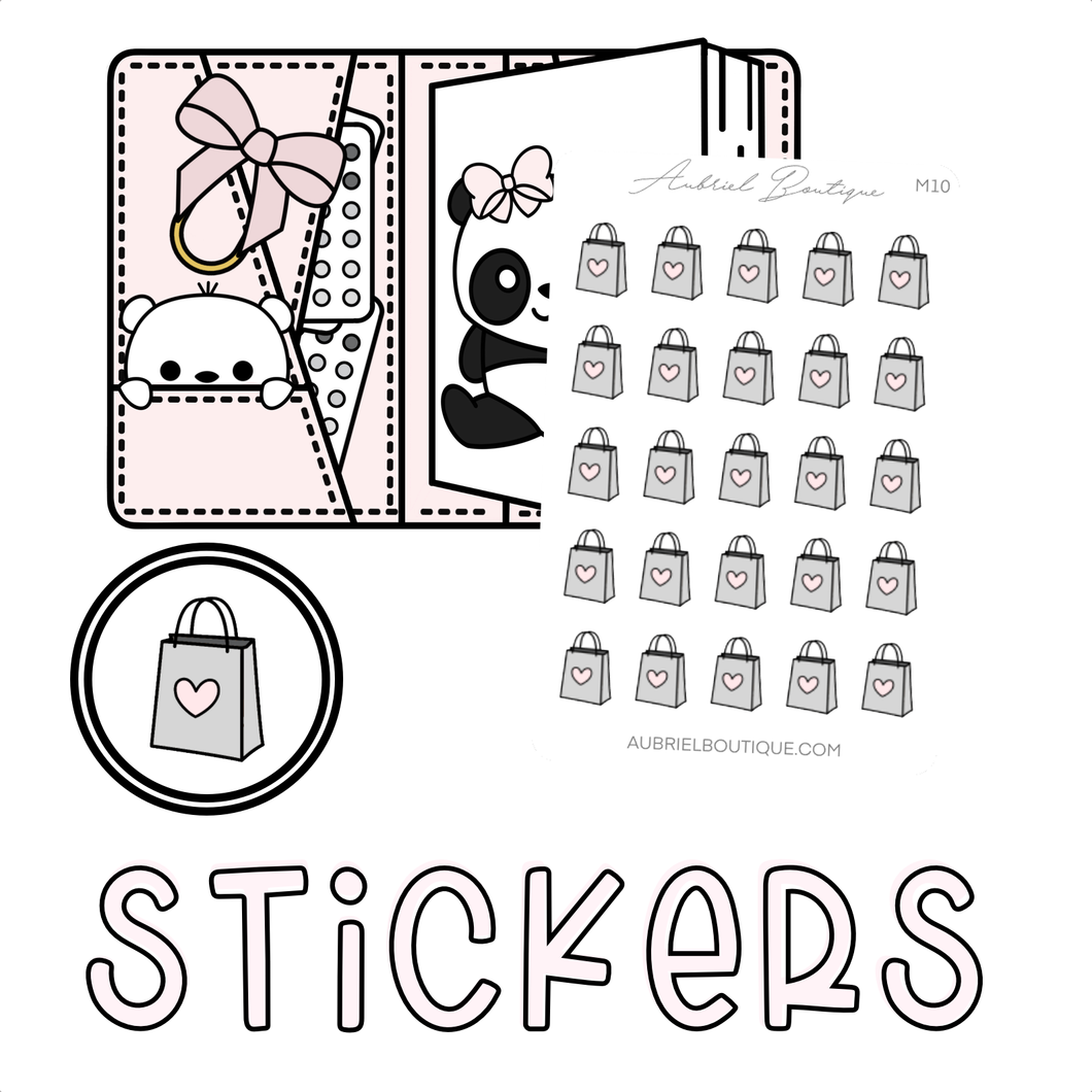 SHOPPING BAG — minimal stickers — M10