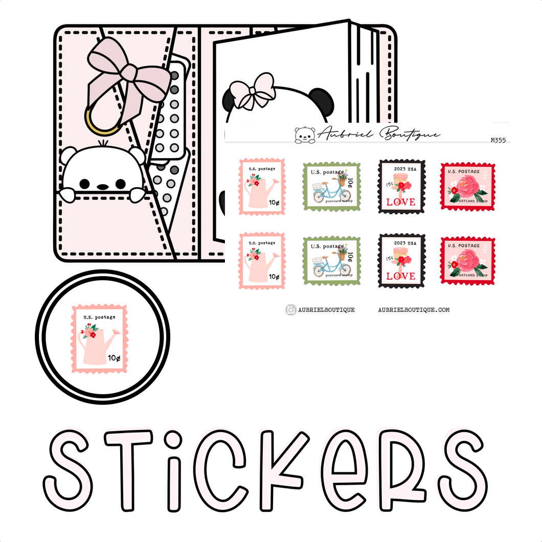 ROMANTIC STAMPS — minimal stickers — M355
