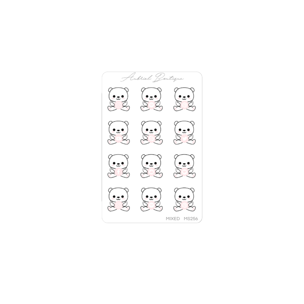 BABY BEAR SOCIAL MEDIA ICON, minidee — stickers — ms256